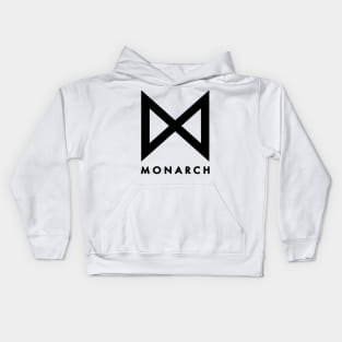 legacy of monster monarch black and white logo Kids Hoodie